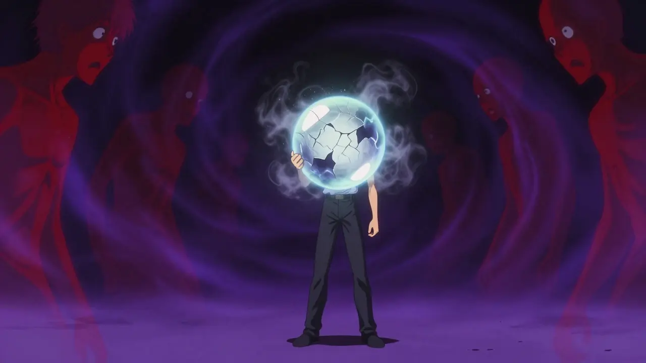 Anime concept art showing a fading orb symbolizing temporary drug tolerance