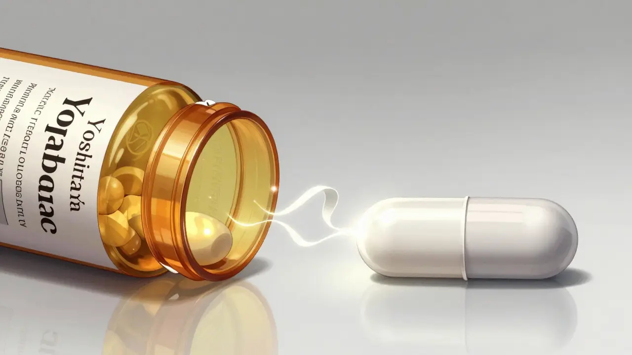 Comparison of expensive branded bottle vs simple generic capsule