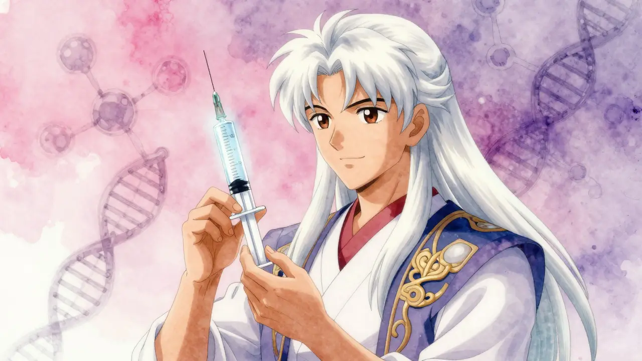 Ethereal anime nurse holding a glowing syringe for precise dosing