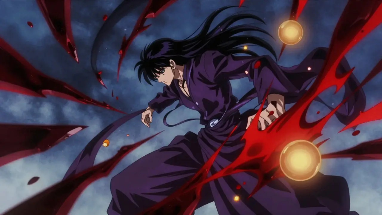 Abstract anime art of hypoglycemia risk with chaotic dark energy