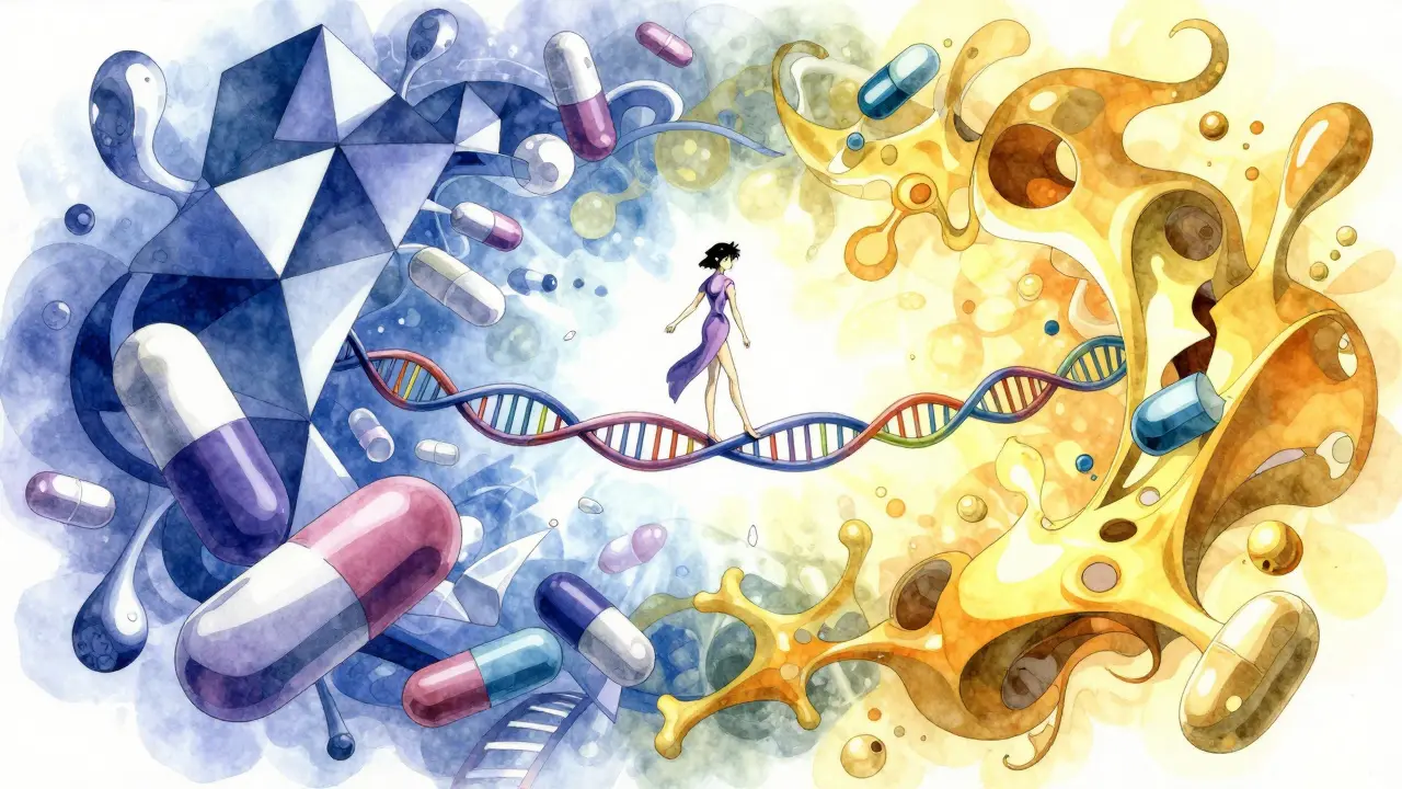 Conceptual art of drug interactions blocking folic acid absorption