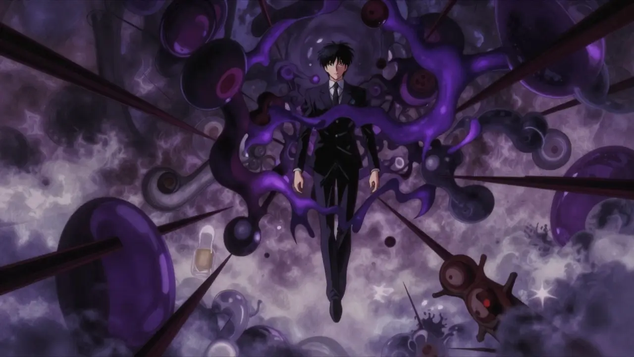 Surreal depiction of drug interaction risks with dark, abstract shapes