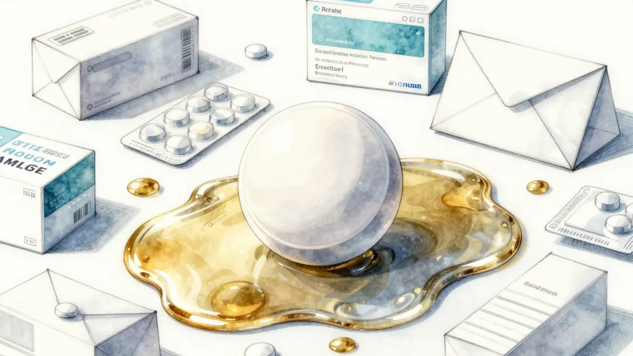 Anime-style artwork of a white pill surrounded by abstract pharmacy packaging concepts